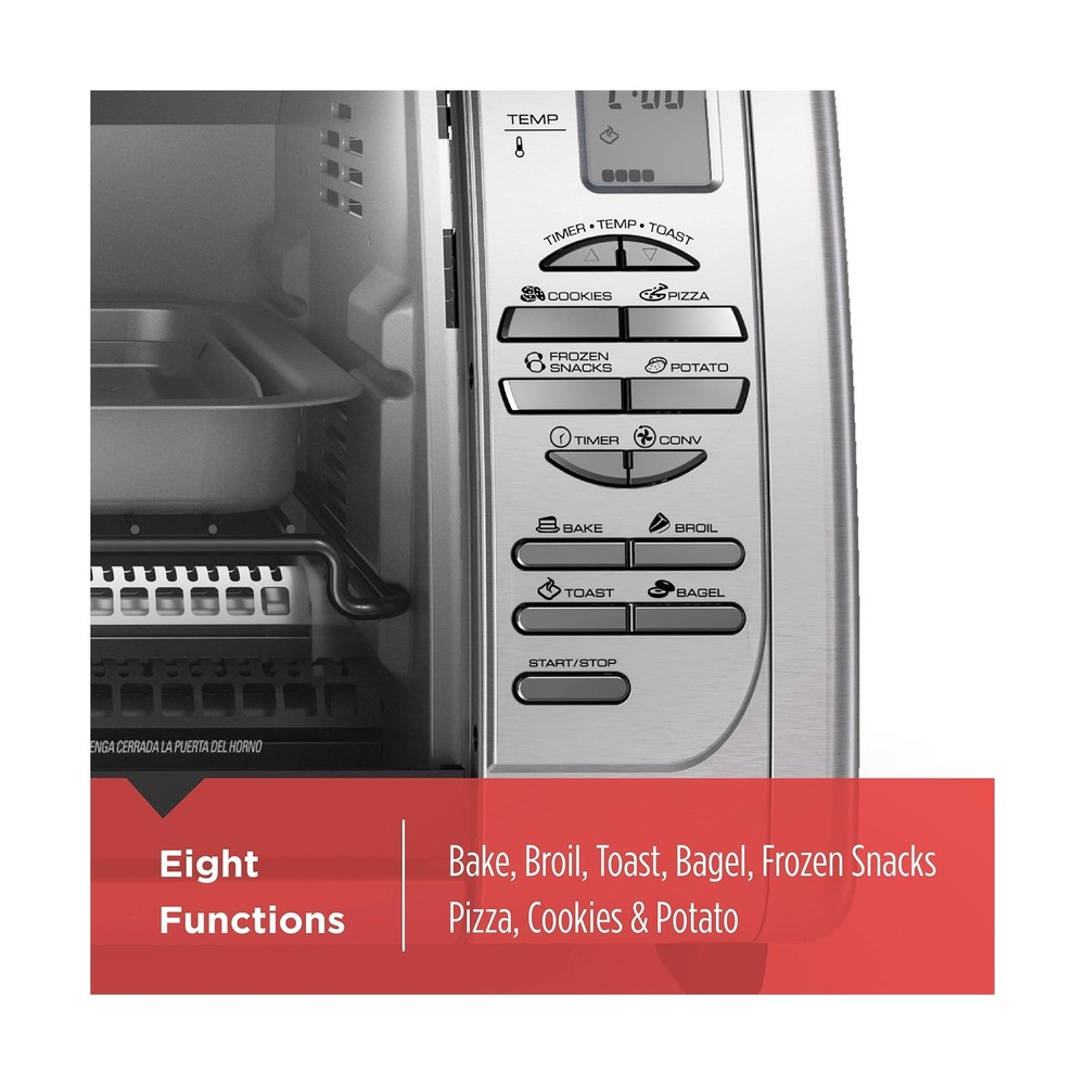 Black+Decker Countertop Convection Toaster Oven, 8 One-touch Cooking Function...