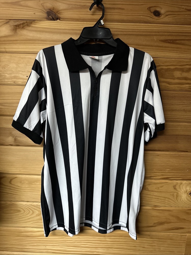 Crown Referee Zipper Front Short Sleeve Collared Shirt - LARGE