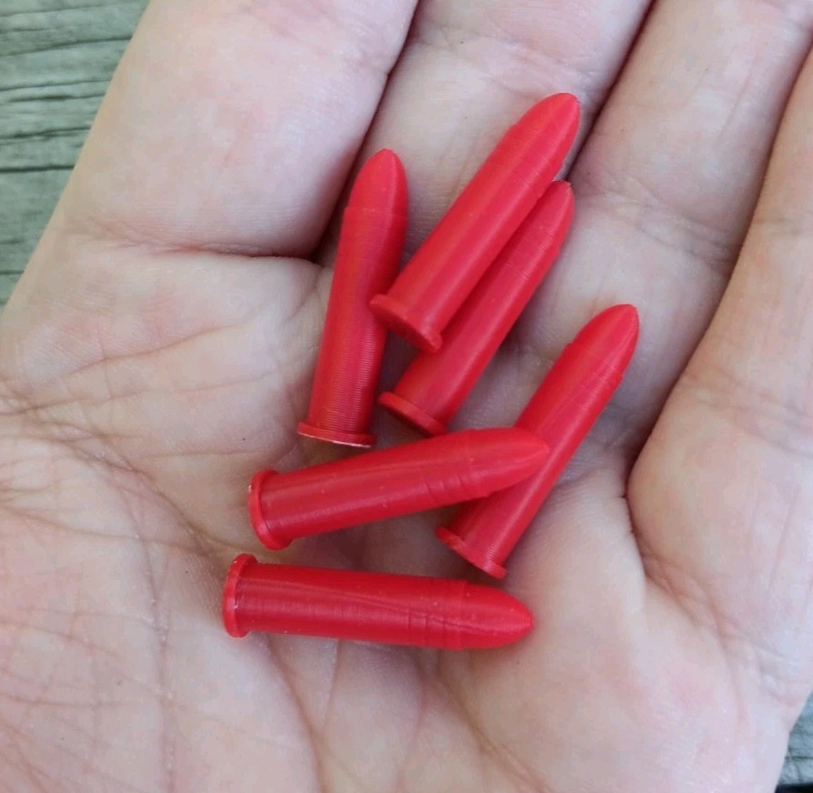 .22 LR Snap Caps / Dummy Rounds / Dry Fire Training - 10 Pack, Red