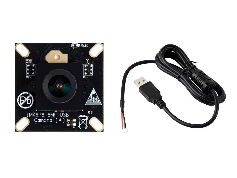 Waveshare IMX678 8MP M12 USB Camera Module IMX678 Sensor Chip USB2.0 Port