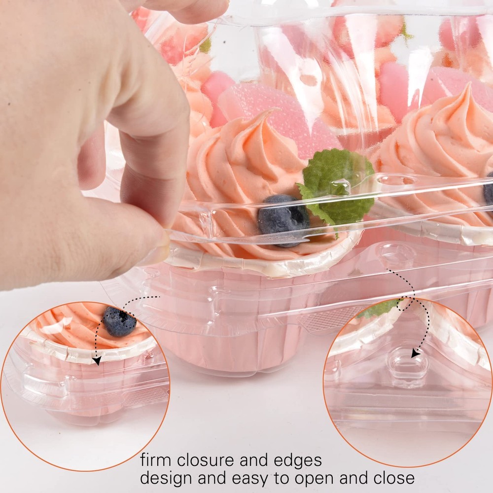 Cupcake Containers Holder - 6 Counts x 30 Sets Stackable Cupcake Boxes Carrie...