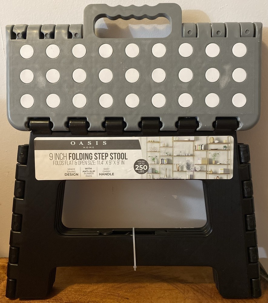 9” Folding Step Stool With Easy Carry Handle 250lb Max