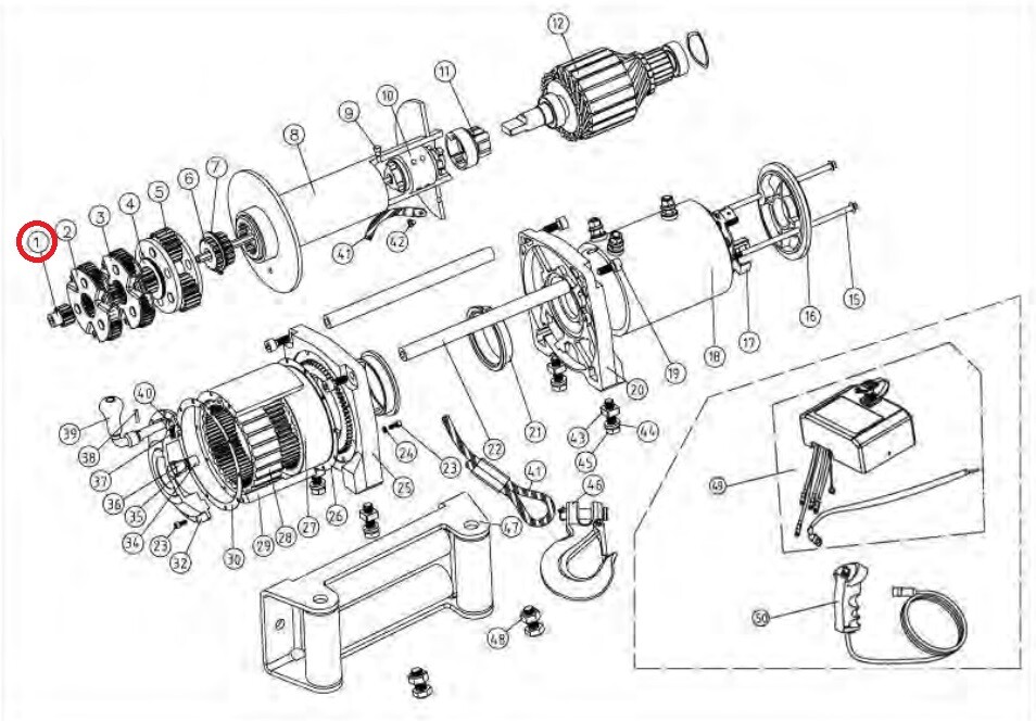 Smittybilt 97281-01 Sun Gear Input for XRC8 Winch