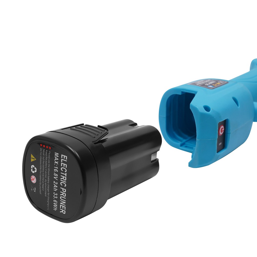 Electric Pruner Cordless Light Extension Pole Pruning Shears+2 Lithium Battery