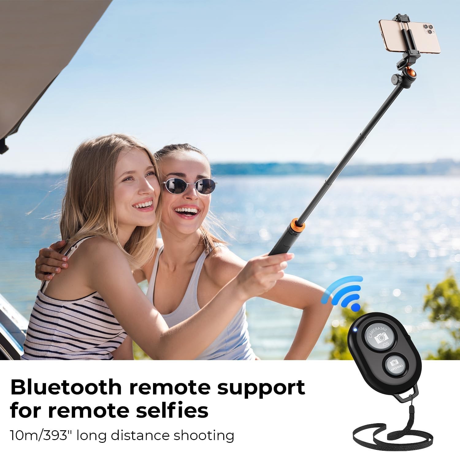 K&F CONCEPT 62'' Phone Selfie Stick Tripod for Phone/GoPro/Camera with Remote