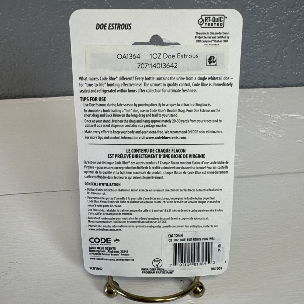 Code Blue Doe Estrous - NEW IN PACKAGE - 100% Pure From One Deer DPP