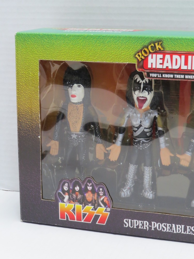 KISS DESTROYER ROCK HEADLINERS SUPER POSEABLES SET IN EXCLUSIVE SEALED BOX 2000