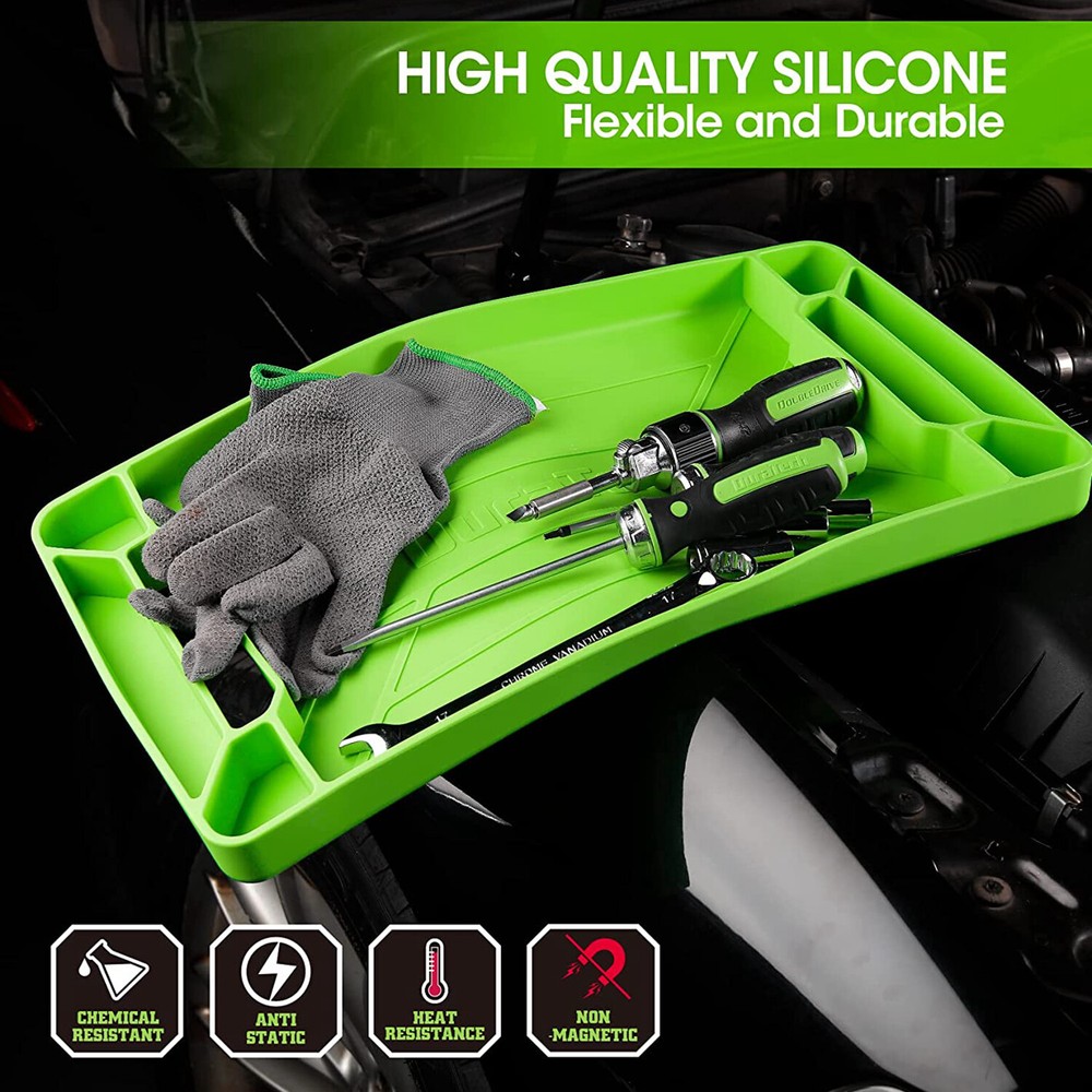 DURATECH 3-pack Flexible Tool Tray Silicone Tool Holder for Mechanics Storage