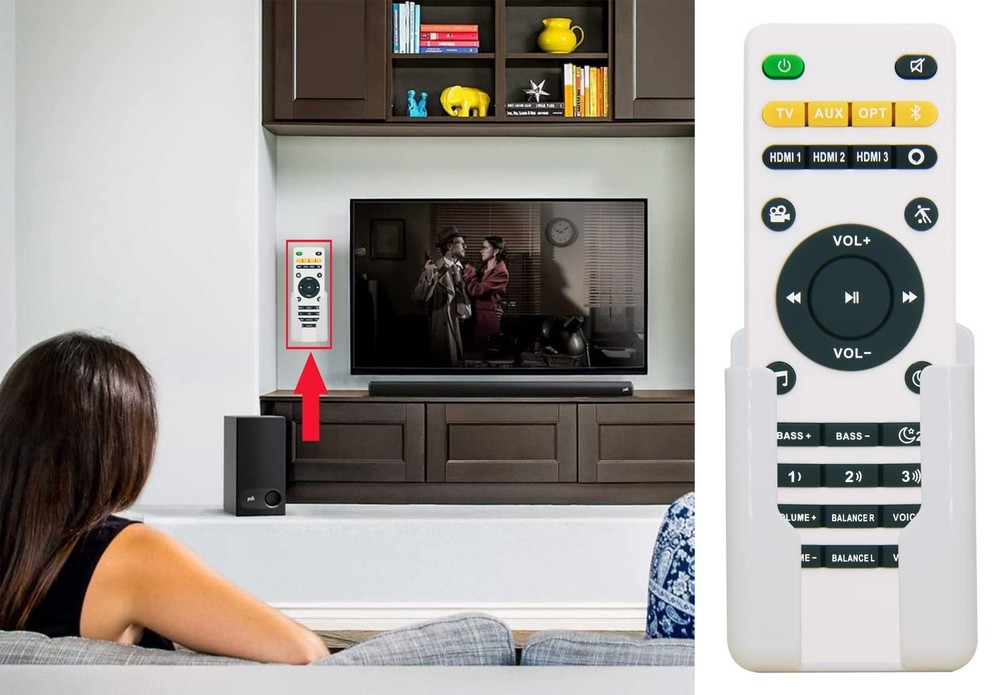 GENGQIANSI New Remote Control Fit for Polk React & Command Sound Bars black