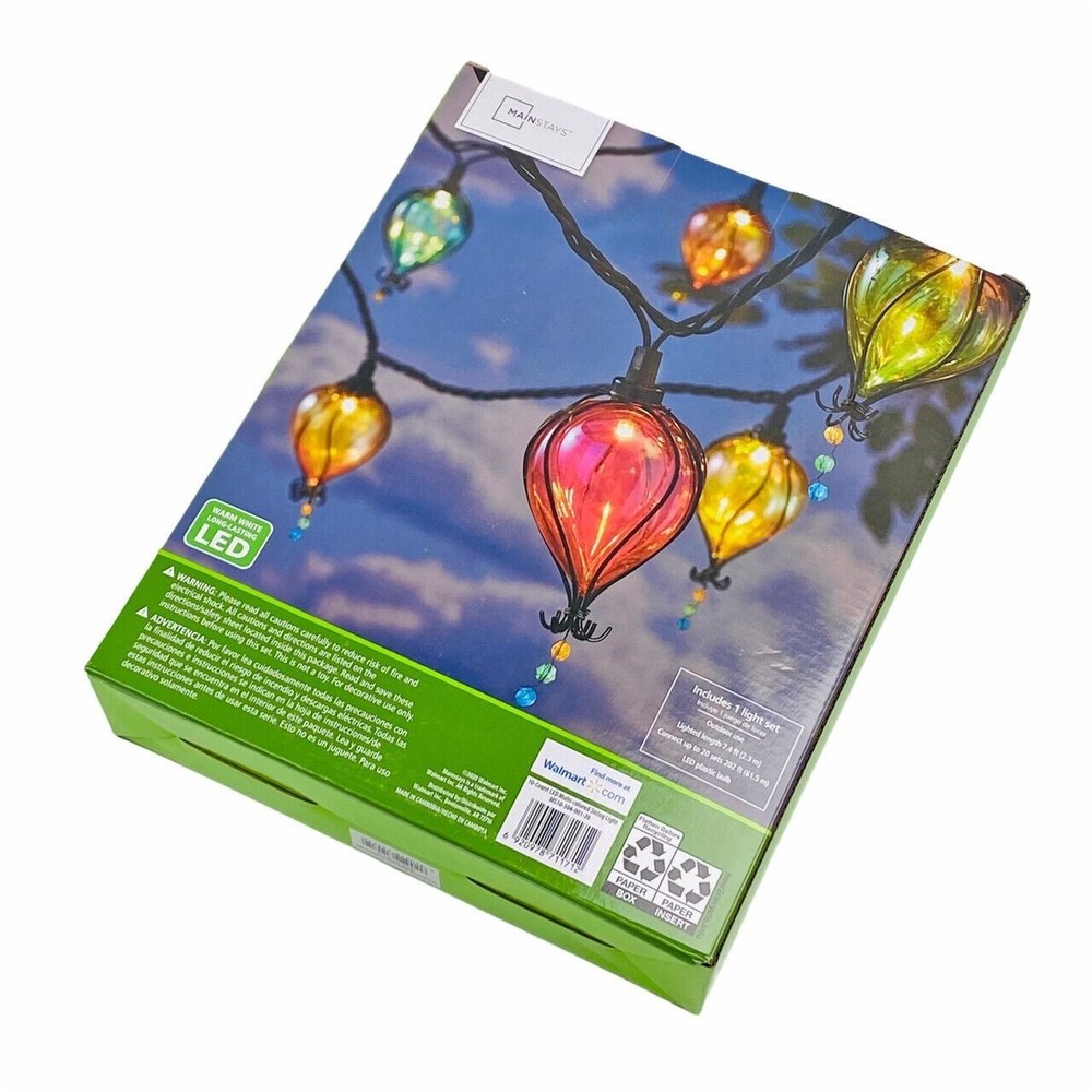 Mainstays Summer Balloon Tear Drop Shape 10 Count LED Multicolor String Lights