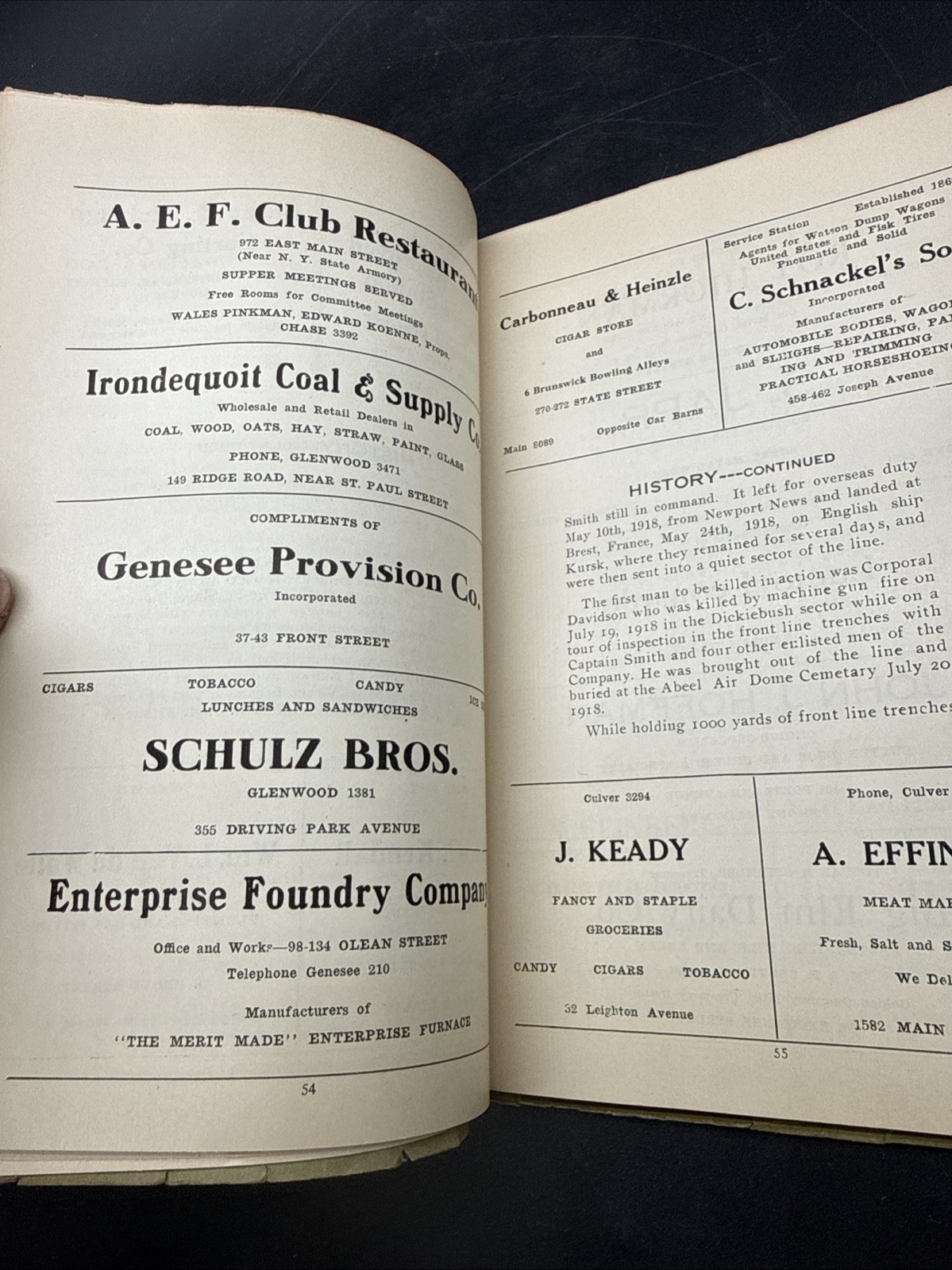 RARE 1926 27th Infantry Division 108th Company A Field Day Souvenir History book