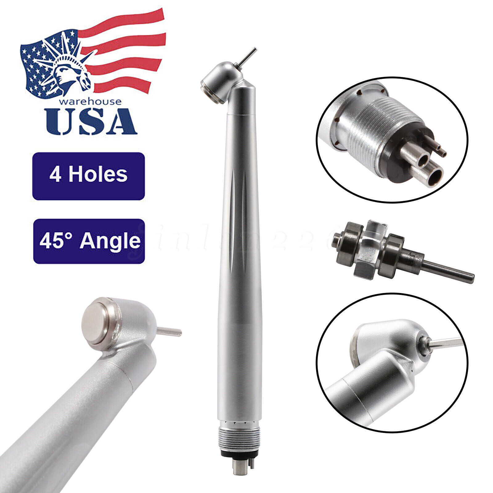 Yabangbang Dental 45 Degree Surgical High Speed Handpiece Push Button 4Hole WCA4