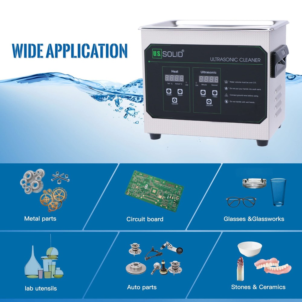 U.S. Solid SS Digial Ultrasonic Cleaner Cleaning Machine 3L 40kHz