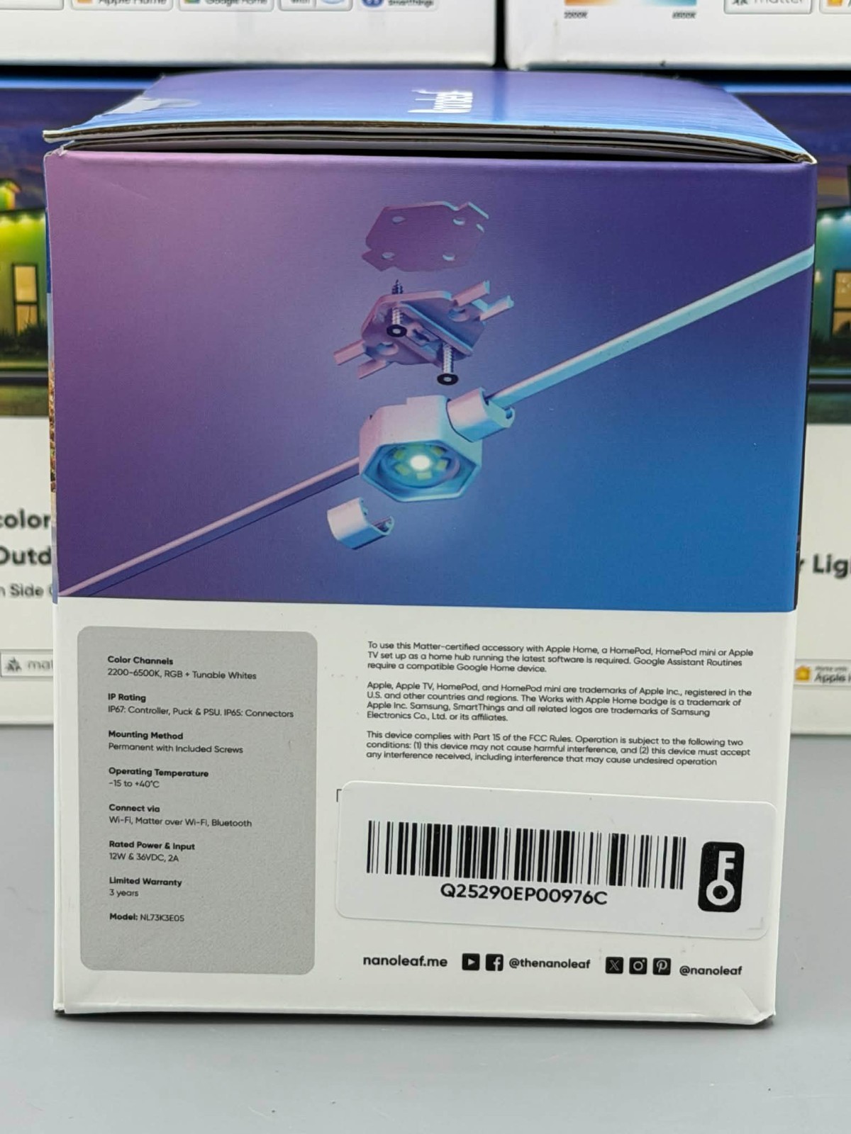 Nanoleaf Smart Multicolor Permanent Outdoor Lights Starter Kit 16.6 FT