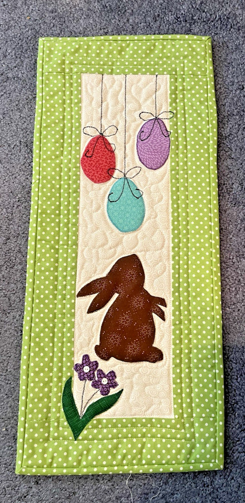 Hand Made Art Quilt / Wall Hanging  "Easter" ~  9" x 20.5"