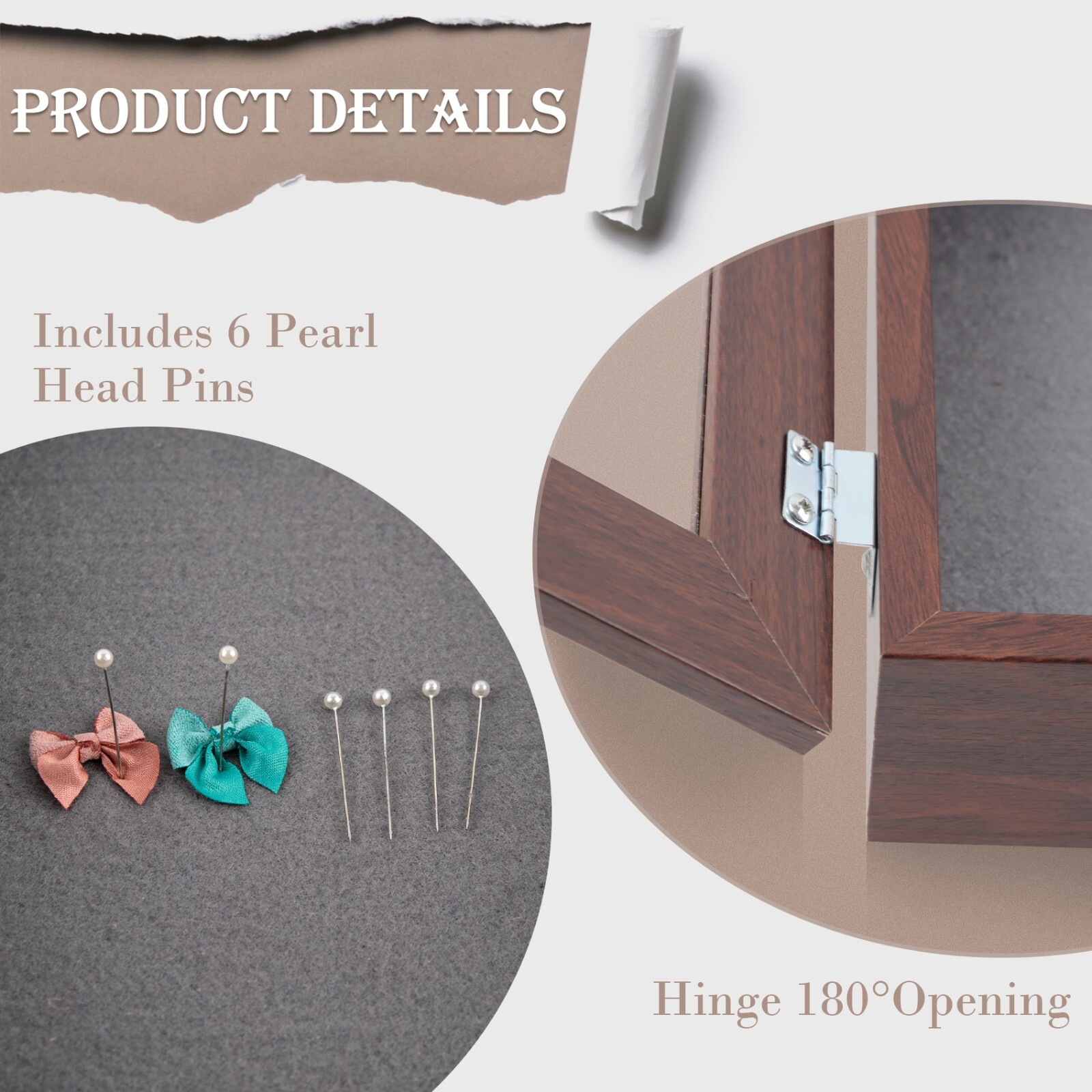 Shadow Box Frame Display Case 2" Depth 6 Pins for 11x14 Collages Mementos, Brown