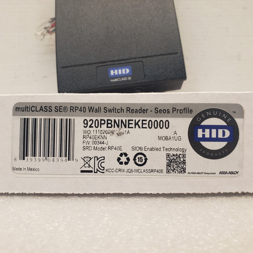 HID RP40 Smart Wall Switch Reader Multiclass SE SEOS Control 920PBNNEKE0000