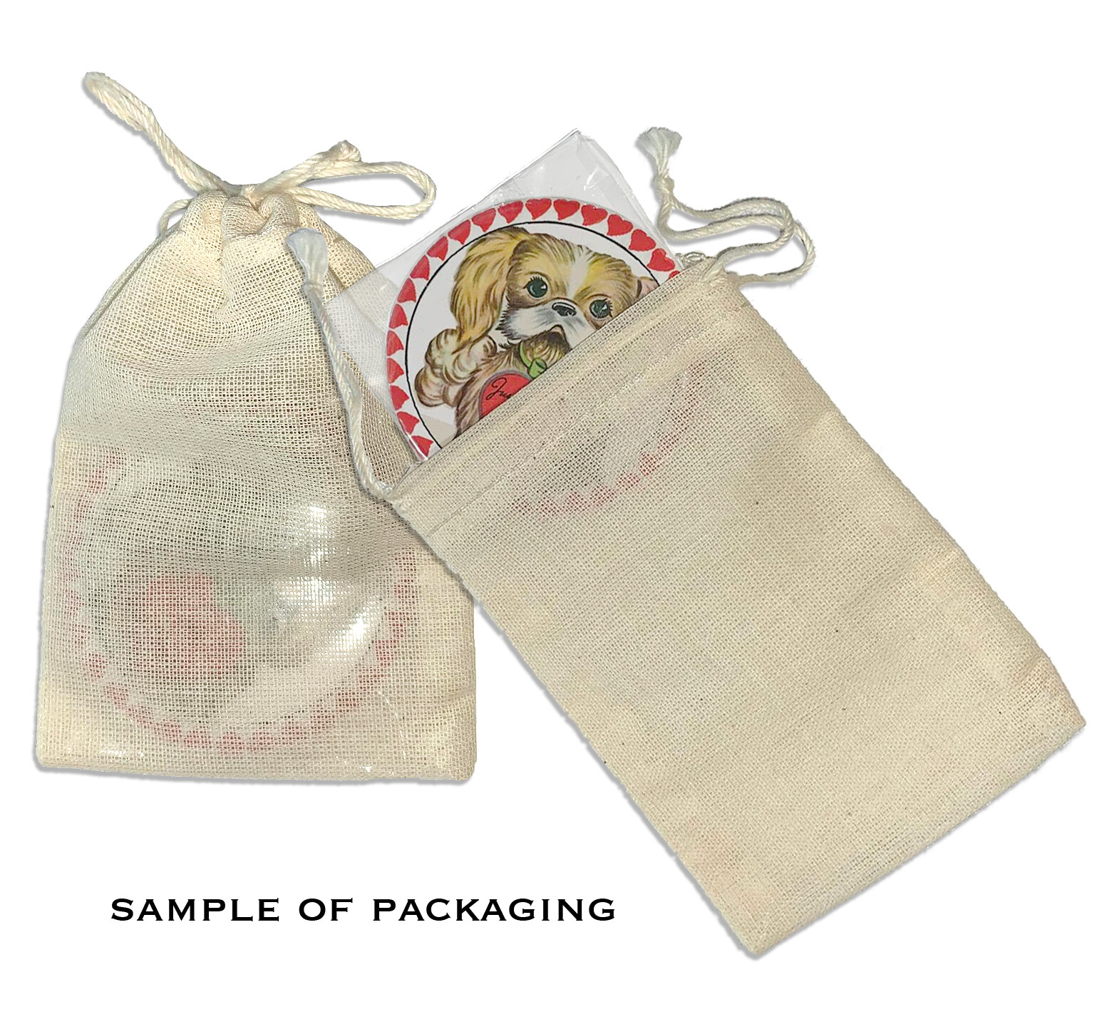 Retro Too Cute Puppy and Kitten Valentine Handmade Mirror, Magnet, or Pin 2.25"