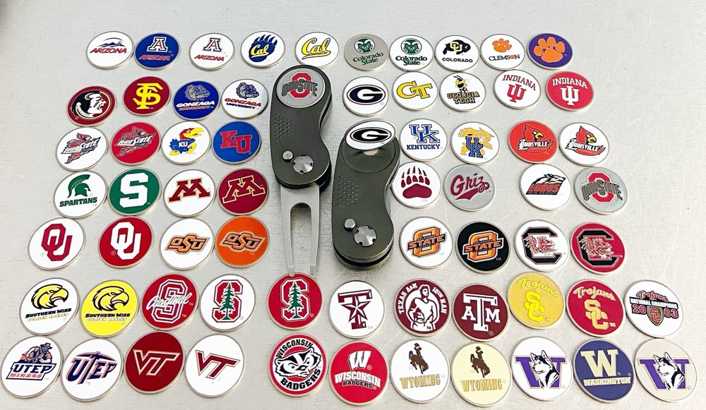 NCAA Switchblade GOLF DIVOT REPAIR TOOL Gray  Ballmark USC TROJANS Yellow