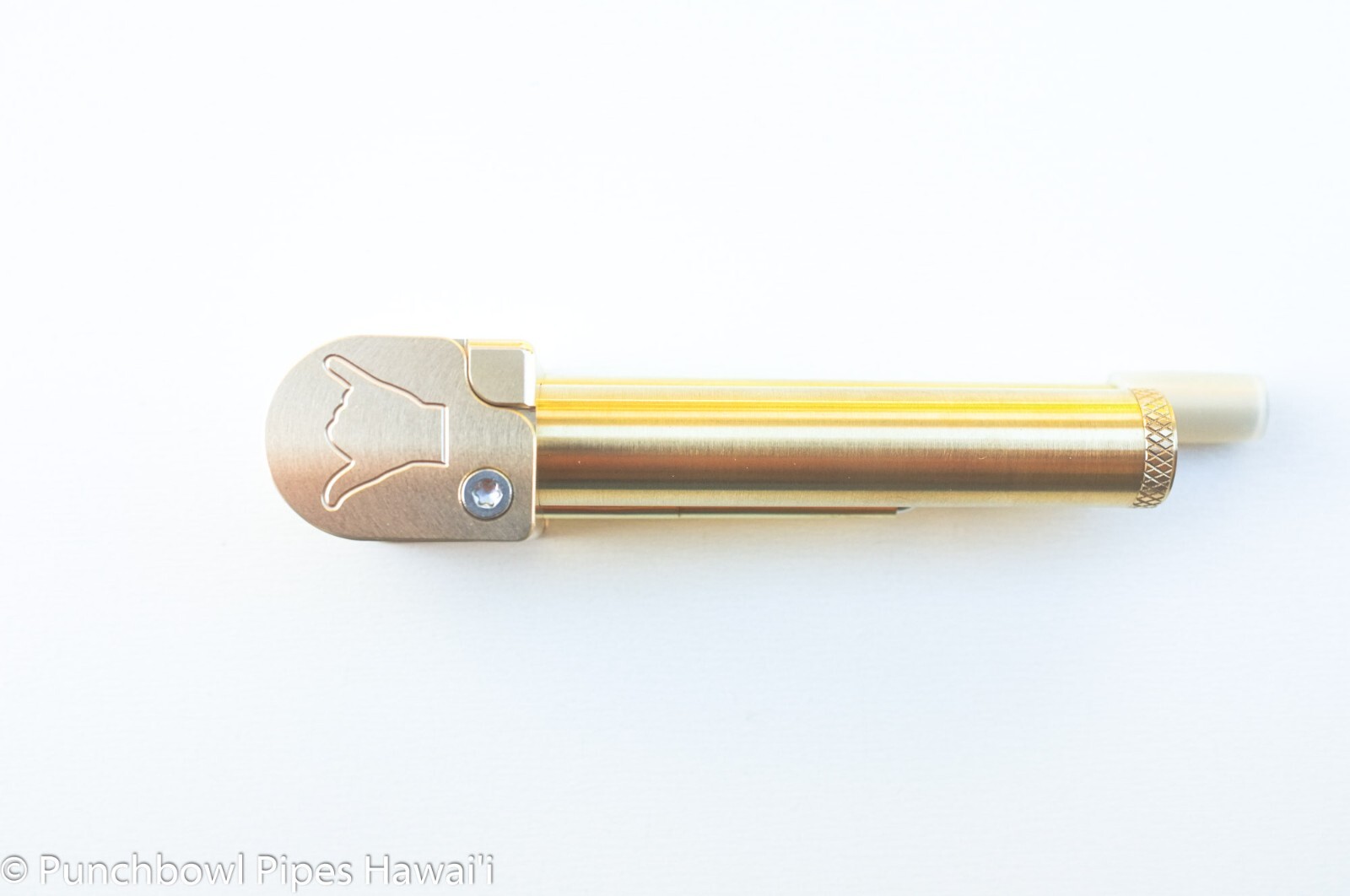 Super Shaka Pipe Unique Brass All-in-One w Long Stash Tube Poker Indestructible