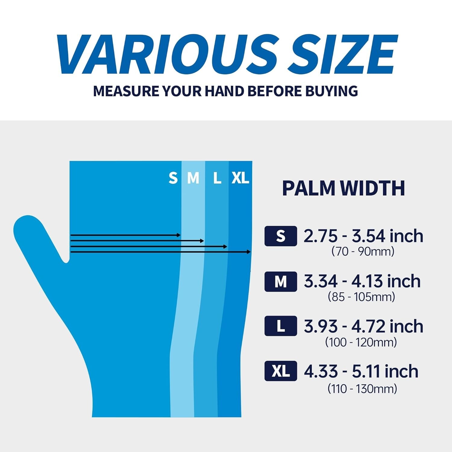 Disposable Vinyl Gloves, Food Safe, Latex-Free Powder-Free Blue Plastic Gloves