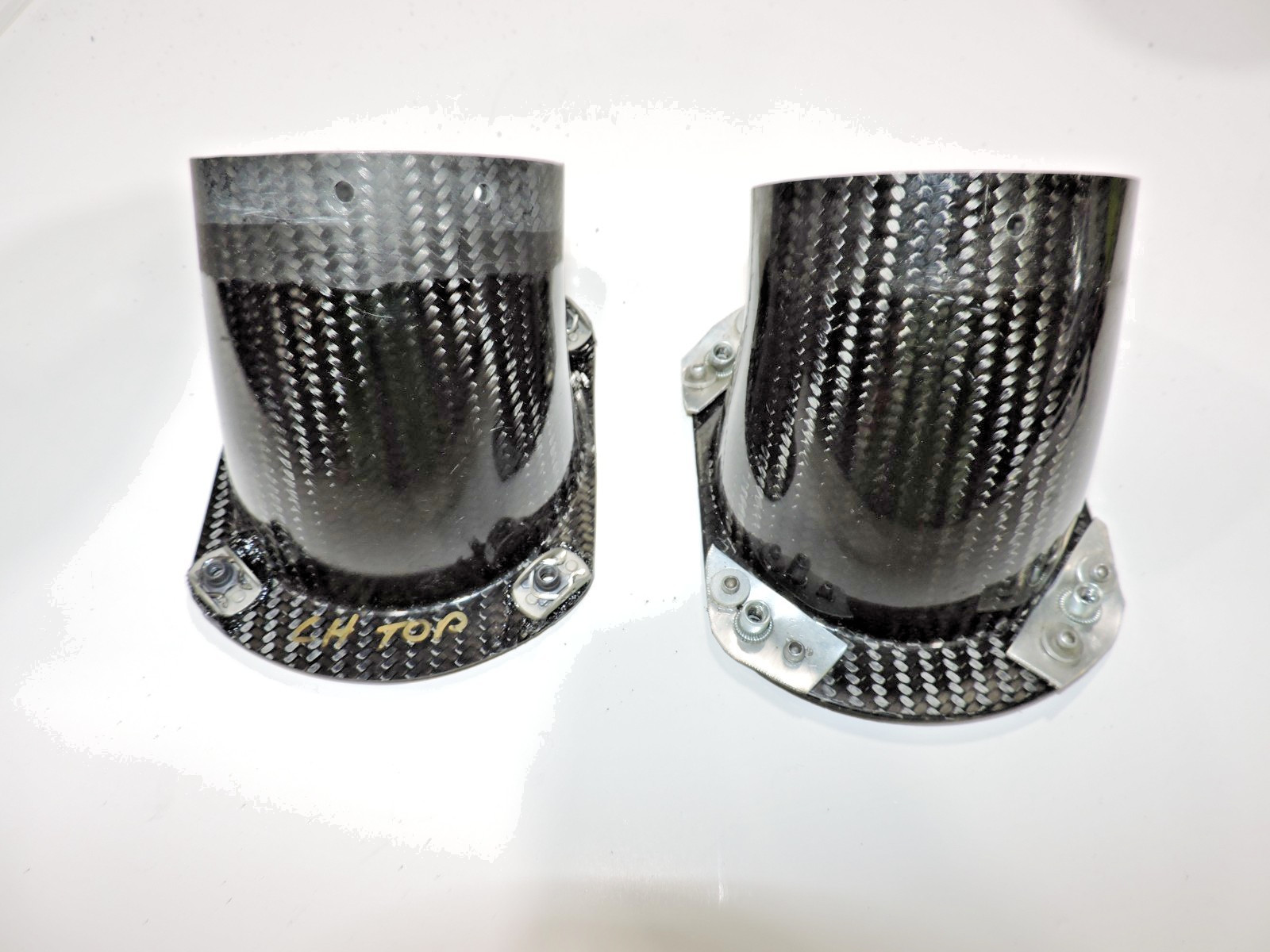 (2) Hendrick 3" carbon fiber flange ducts 45 degree Late model Nascar ARCA