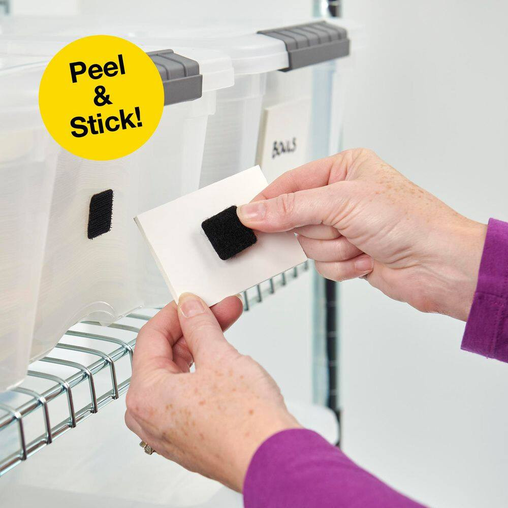 1 In. Stick 'Ems Adhesive Backed Hook and Loop Squares (96-Sets)