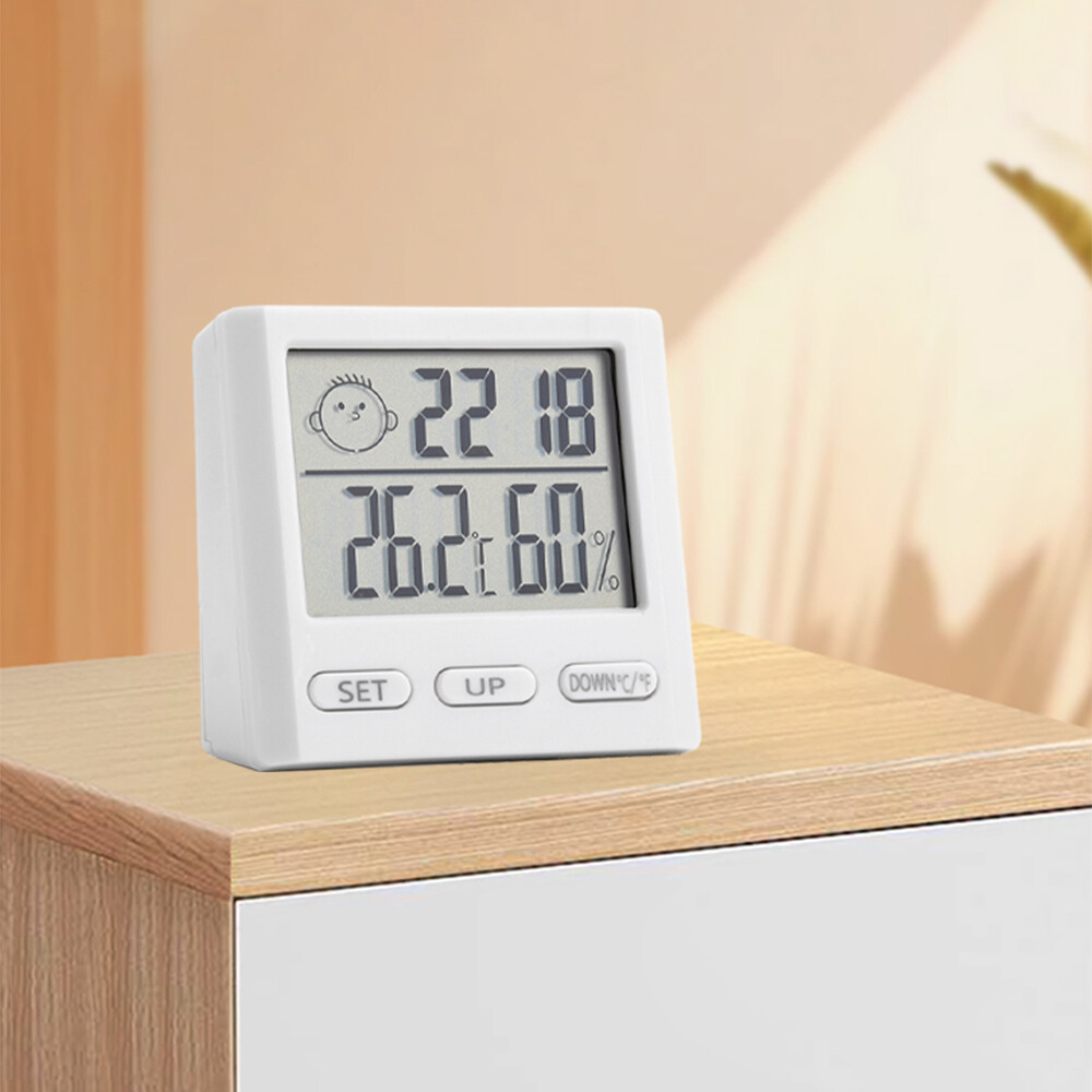 Thermometer Indoor Digital Hygrometer Temperature Humidity Meter Time Function