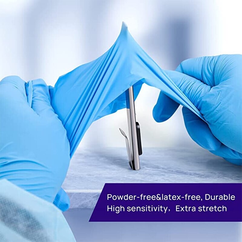 Blue Nitrile Disposable Gloves 3 Mil, Latex & Powder Free