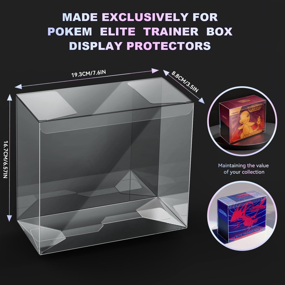 【99% UVBlocking】 PKMN ETB Protector Case, Elite Trainer Box Protector, ETB Bo...
