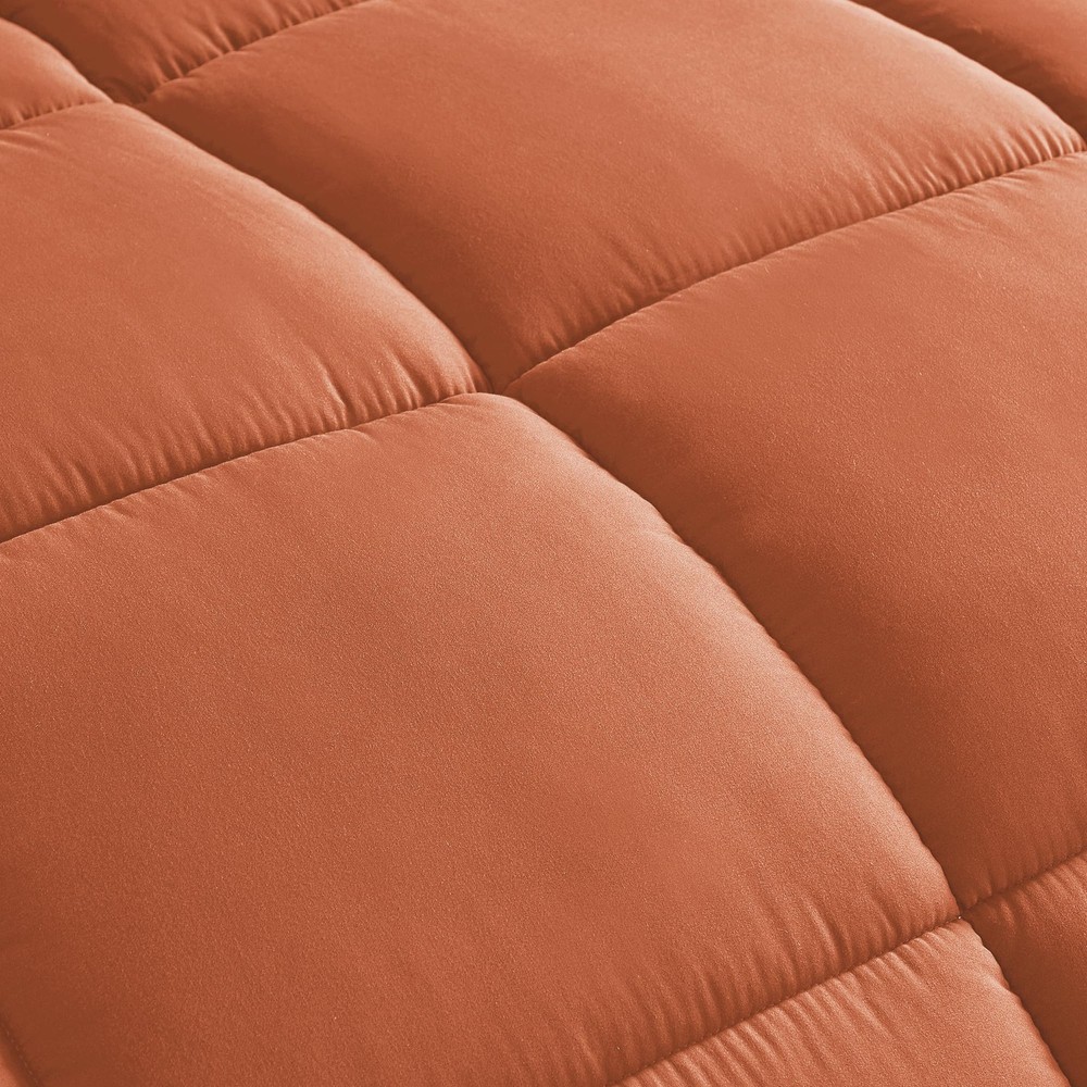 Rust Orange Down Alternative Comforter Oversized King - 3-Piece Lightweight Comf