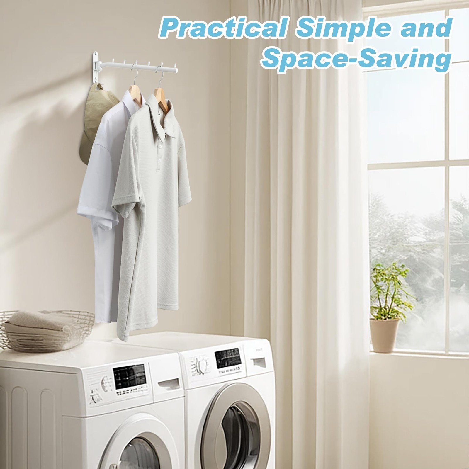 Wall Mounted Drying Rack,Swivel Clothes Drying Rack Stainless Steel,Space Sav...