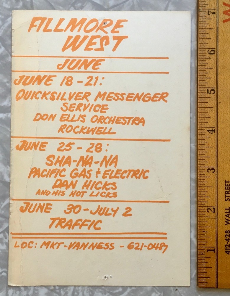 BG-239 Quicksilver Messenger Service 1970 Fillmore SF Postcard David Singer QMS