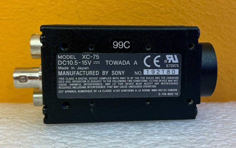 Sony / US Laser XC-75 1/2" Optical Format Size, CCD Video Camera Module. Tested!