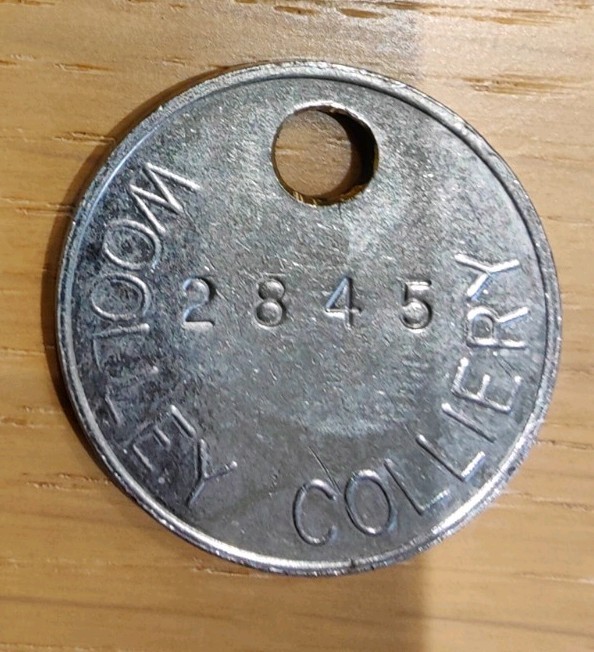 Woolley Colliery Pit Check Tally Token marked Woolley Colliery 2845