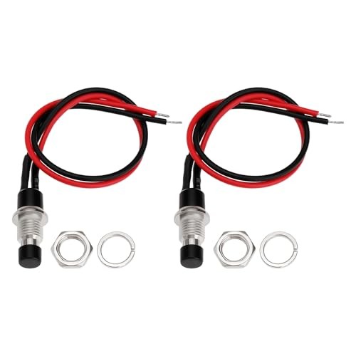 10PCS SPST Mini Push Button Pre-Wired 12V DC 5A Line Length 14cm Button