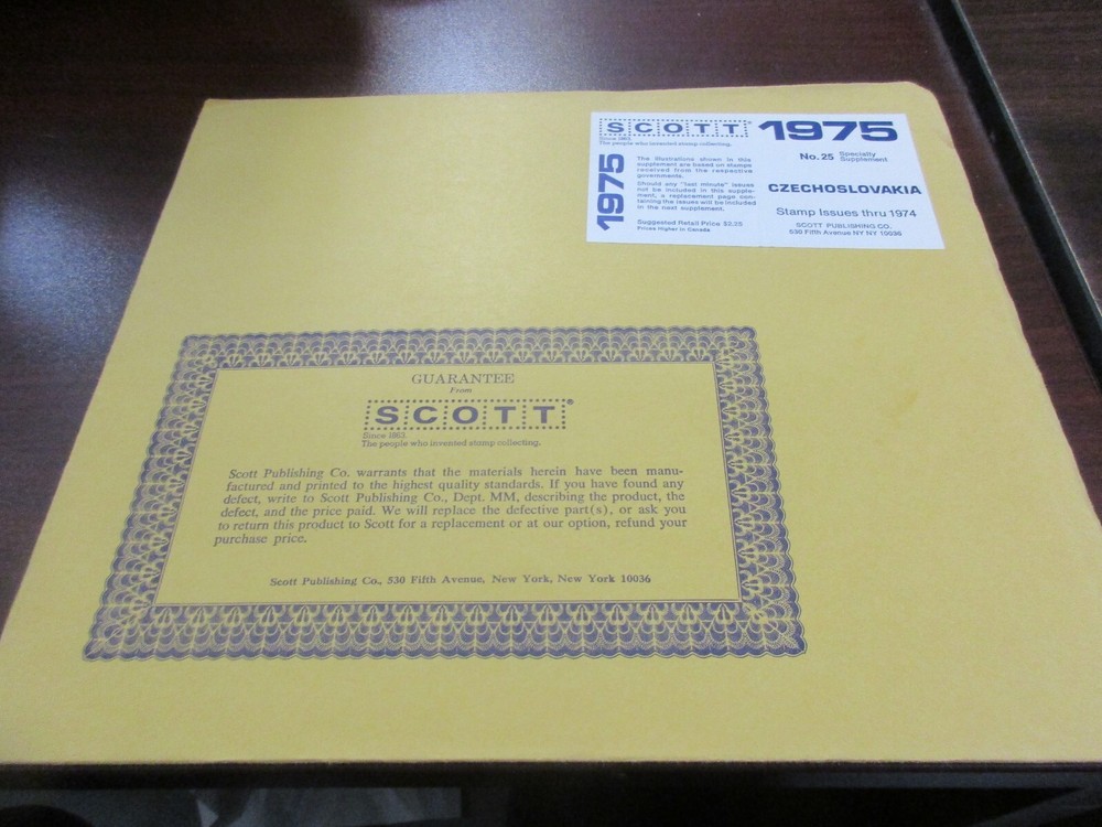 THE SCOTT SUPPLEMENT CZECHOSLOVAKIA #25  ,1975 W/FREE SHIPPING!!