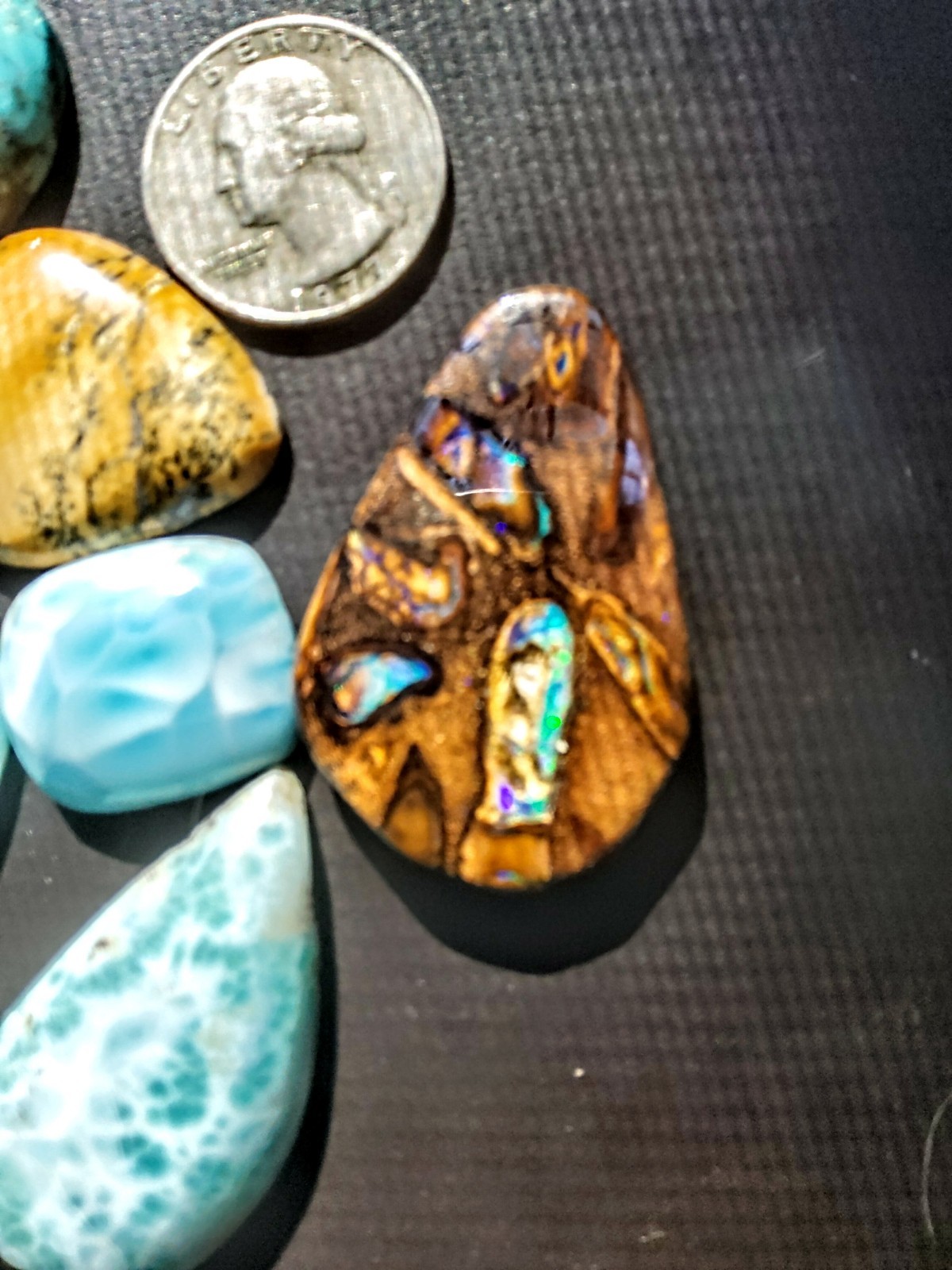 Turquoise,Laramar,Rhodachrosite opal beautiful cabs and rare!