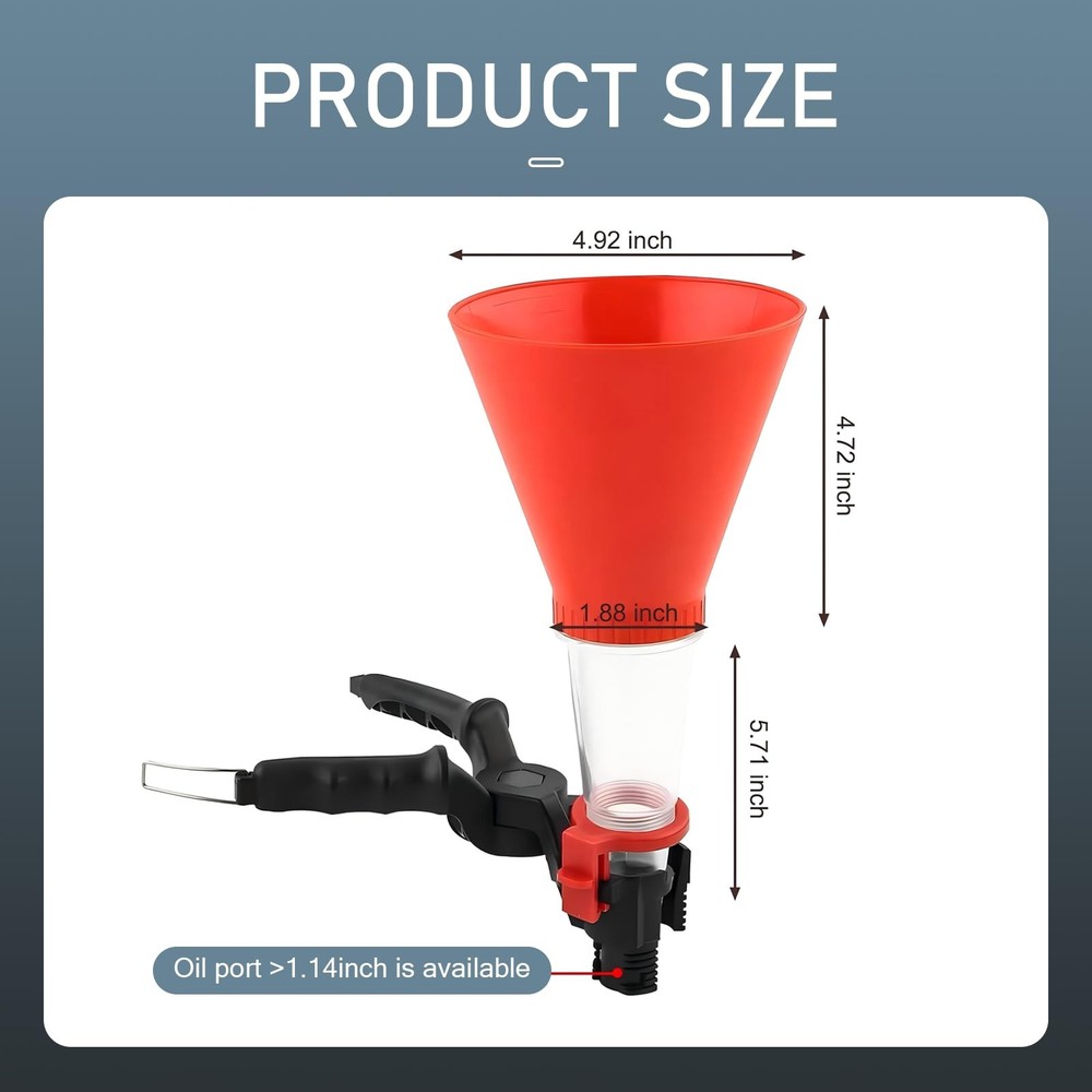 Prywog 1 PC Automobile Engine Fuel Funnel, Self-Locking Structure Red