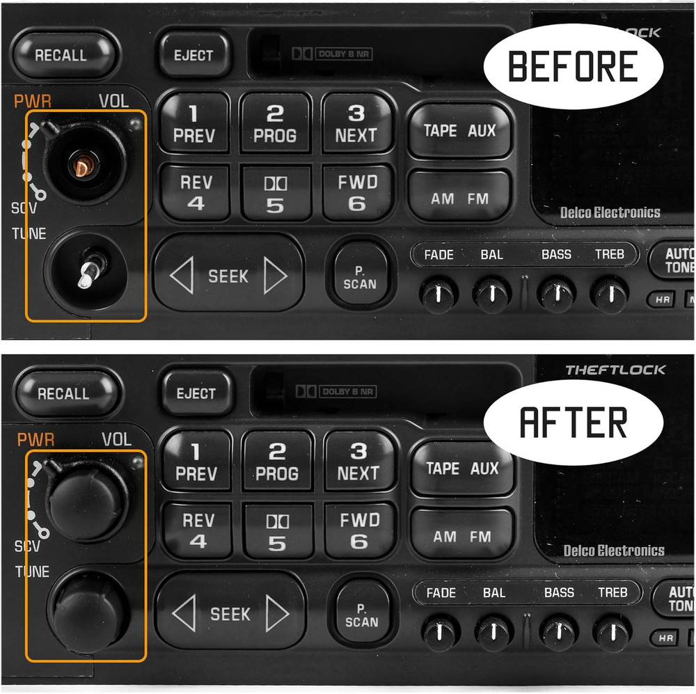 2 PCS Stereo Radio Volume Control Knobs Kit OEM Replacement for GMC Cadillac Che