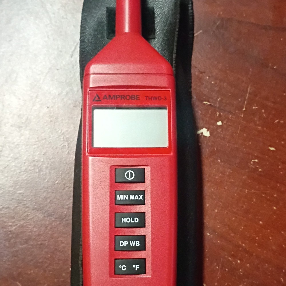 Amprobe THWD-3 Digital Thermometer Hygrometer with Case, Digital Display