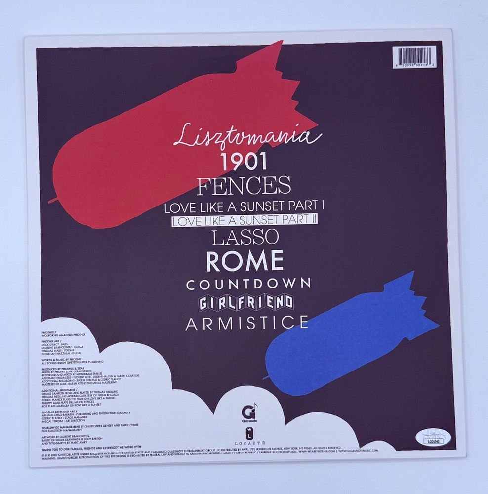 Phoenix Signed Wolfgang Amadeus Vinyl Album LP Record Autographed JSA COA