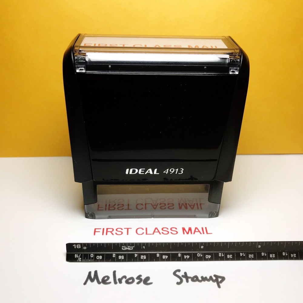 First Class Mail Self Inking Rubber Stamp Red Ink Ideal 4913
