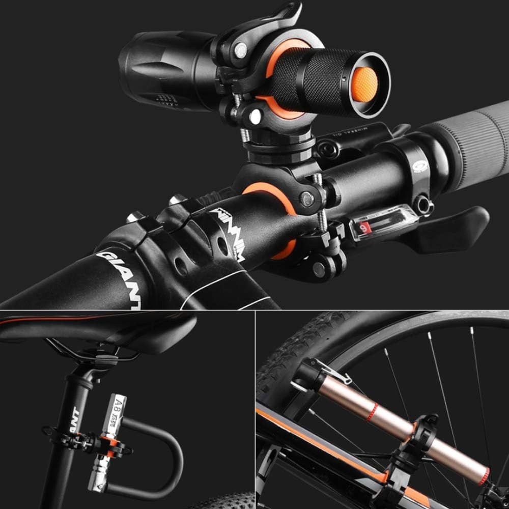 Universal Bicycle Flashlight Holder with 3 Gear Adjustment - 2 Pack for Cyclists