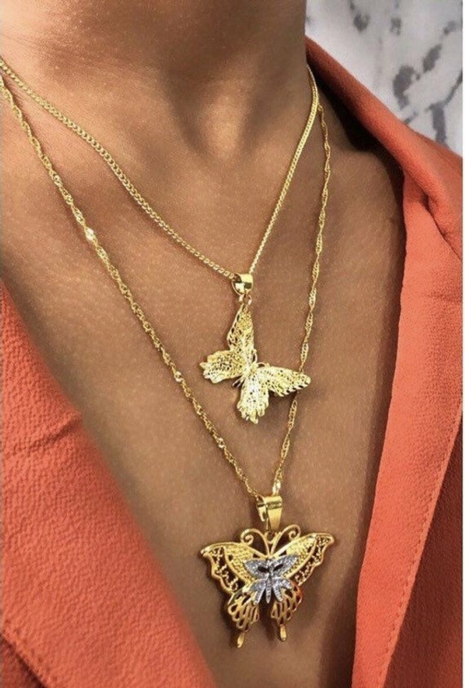 2 piece Butterfly necklace set