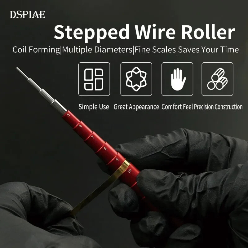 DSPIAE Aluminum Multi-Diameter Stepped Wire Roller Coil Forming Craft Tool