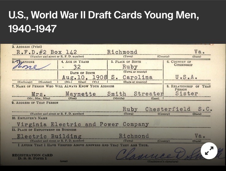 WWII Dog Tags 2 Chain Notched Clarence D Smith Of Virginia 1940s Military Army