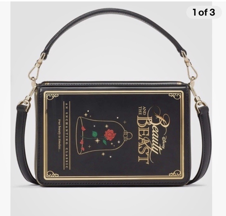 NEW Kate Spade Disney Beauty and the Beast 3D Book Crossbody Black Multi NWT