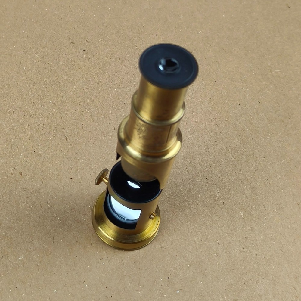 Antique Compact Brass Microscope (Simple Field Type)
