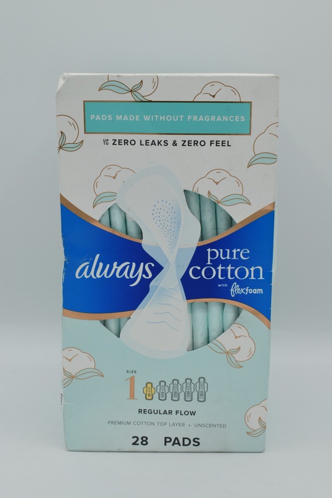 Always Pure Cotton 28 Pads Regular Flow (please read description)